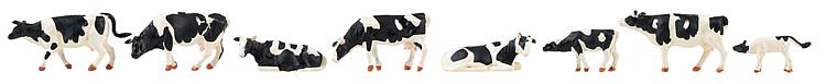 Faller Cows Black/White (8) Figure Set FA151904
