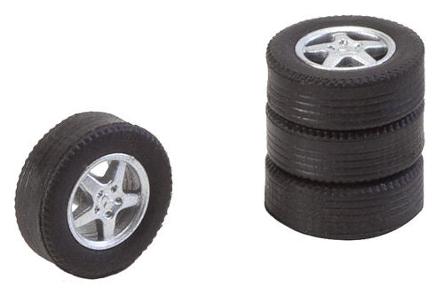 Faller Car System Four Tyres/Rims Large Cars/Land Train FA163114