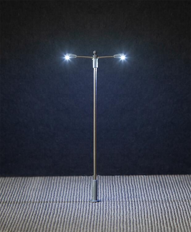 Faller LED Double Arm Pole-Style Street Lamp 93mm (3) FA180103