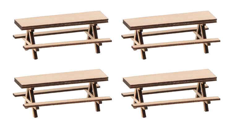 Faller Picnic Benches (4) Laser Cut Kit FA180304
