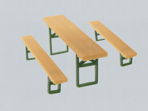 Faller Beer Benches (40) and Tables (20) Kit FA180444