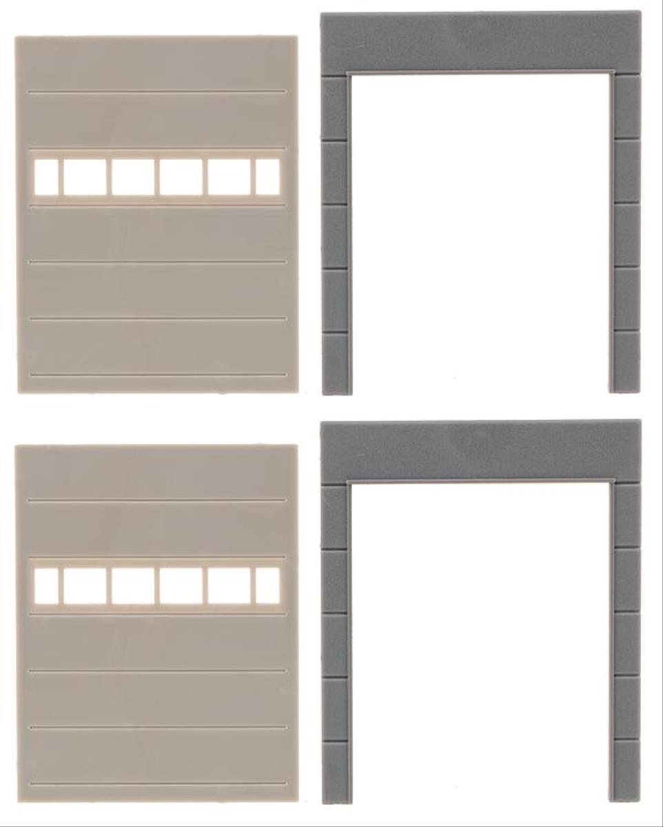 Faller Industrial Building Wall Parts w/Up and Over Door (2) Kit FA180881