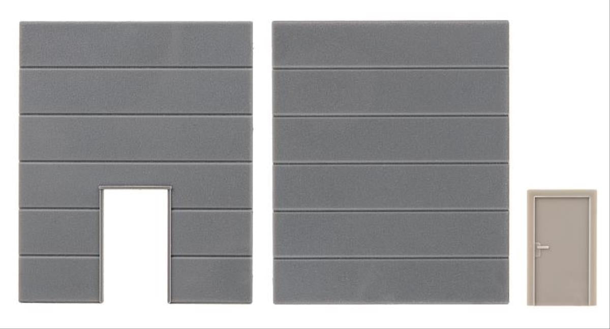 Faller Industrial Building Wall Parts w/Door (2) Kit FA180882