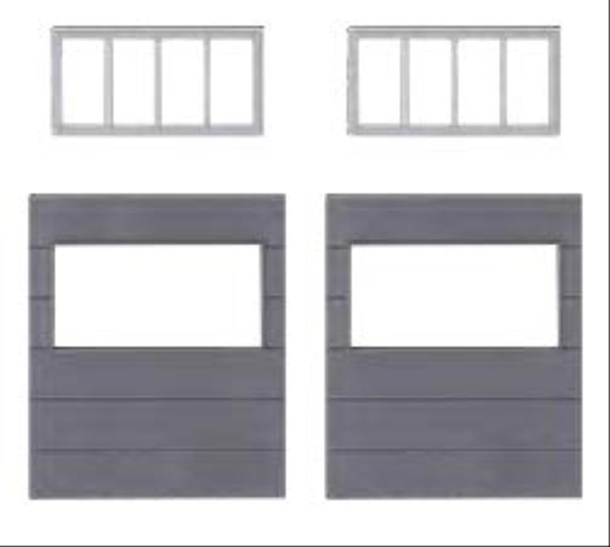 Faller Industrial Building Wall Elements w/Horizontal Windows Kit FA180891