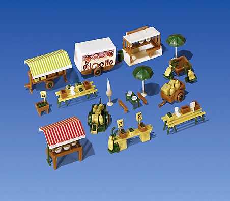 Faller Market Stalls and Carts Kit III FA272533