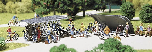 Faller Bicycle Stands (2) with Bikes (16) Kit III FA272535