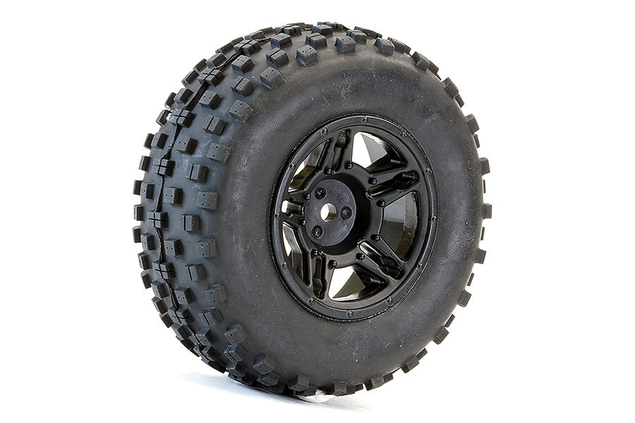 FASTRAX 1:10 SC ROCK BLOCK MTD 5-SPOKE BLACK (SLASH RR/BLITZ)