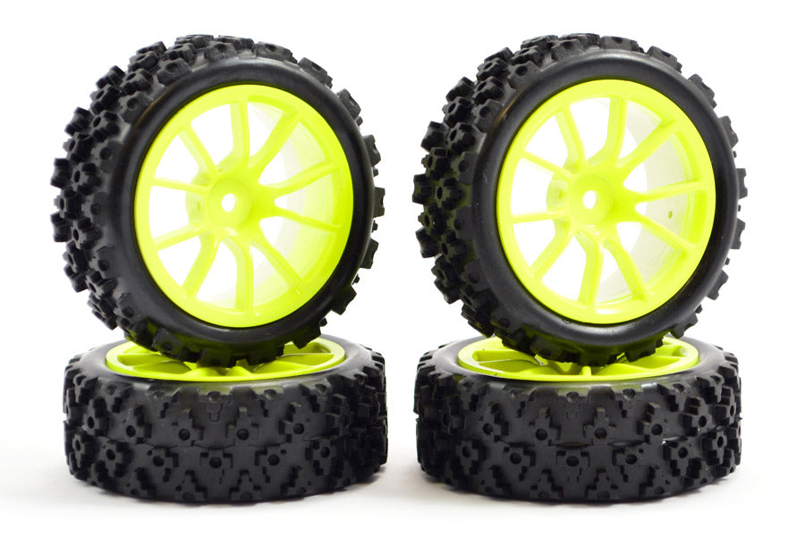 Fastrax 1/10 Street/Rally Tyre 10Sp Neon Yellow Wheel FAST0073Y