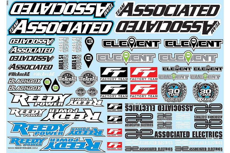 TEAM ASSOCIATED 'AE' BRANDING DECAL SHEET