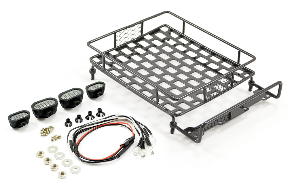 Fastrax Black Aluminium Luggage Rack W/Led Lamps L165Mm X W112Mm