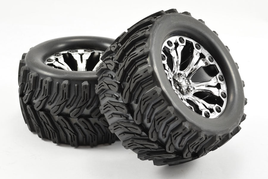 Fastrax 1:10 Mt Arrow Mounted 6-Spoke Chrome 0 Offset (Pr) FAST1231C