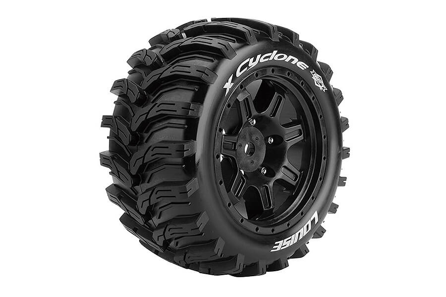 Louise RC X-Cyclone Black Mounted X-Maxx Hex 24Mm L-T3298B