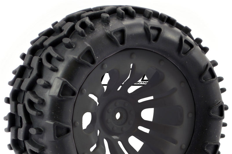 Fastrax 1/10 Klaxon Truck Tyre Mounted On 12-Spoke (12Mm Hex) (FAST0068B)