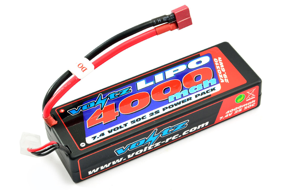 Voltz 4000Mah 2S 7.4V 50C Hardcase Lipo Battery Stick Pack VZ0310