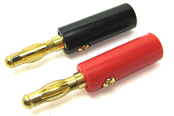 Etronix 4.0Mm Gold Connector, Red & Black Banana Plugs ET0600