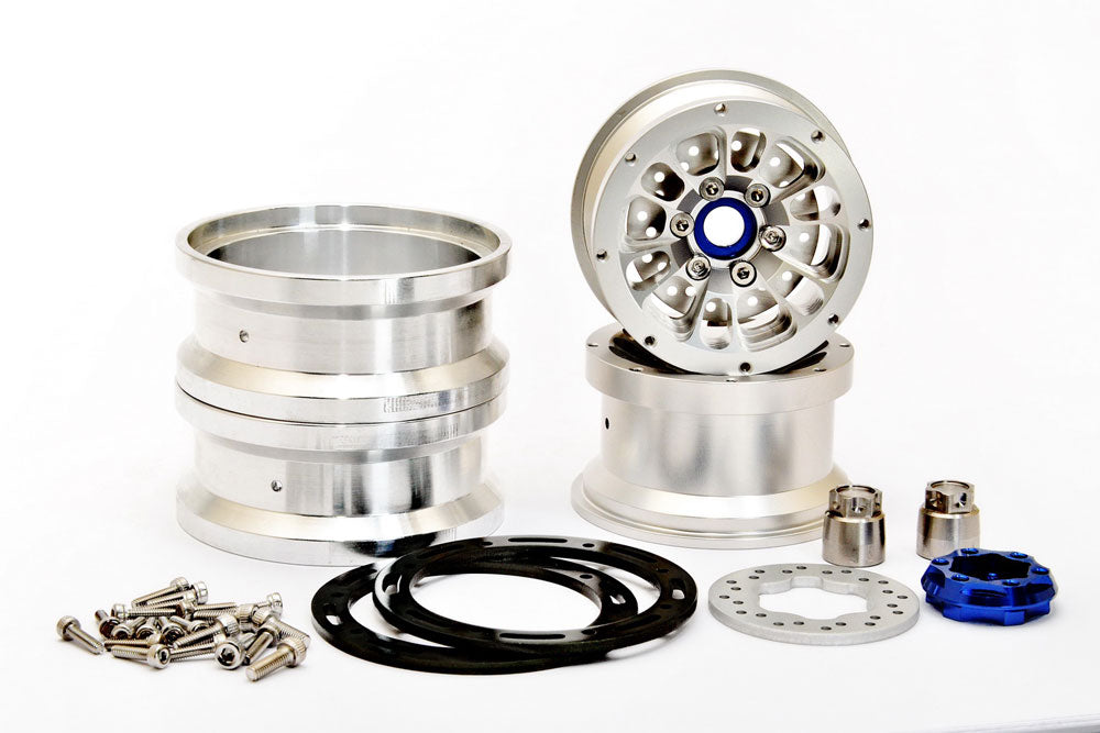 Hobao Dc-1 Cnc Alum. Beadlock 1.9" 6-Spoke Wheels Silver (2)