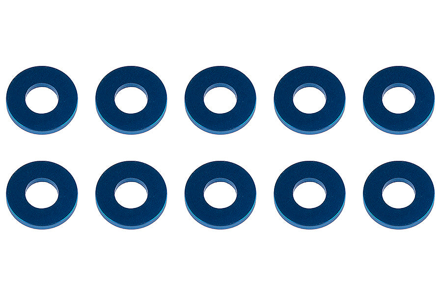 ASSOCIATED WASHERS 7.8 x 3.5 x 1.0mm BLUE ALUMINIUM (10)