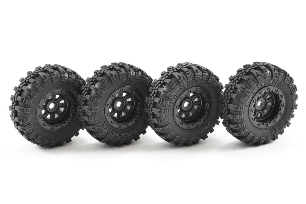 Ftx Outback Mini Swamper Tyre & Wheel Set - Black (4Pc)