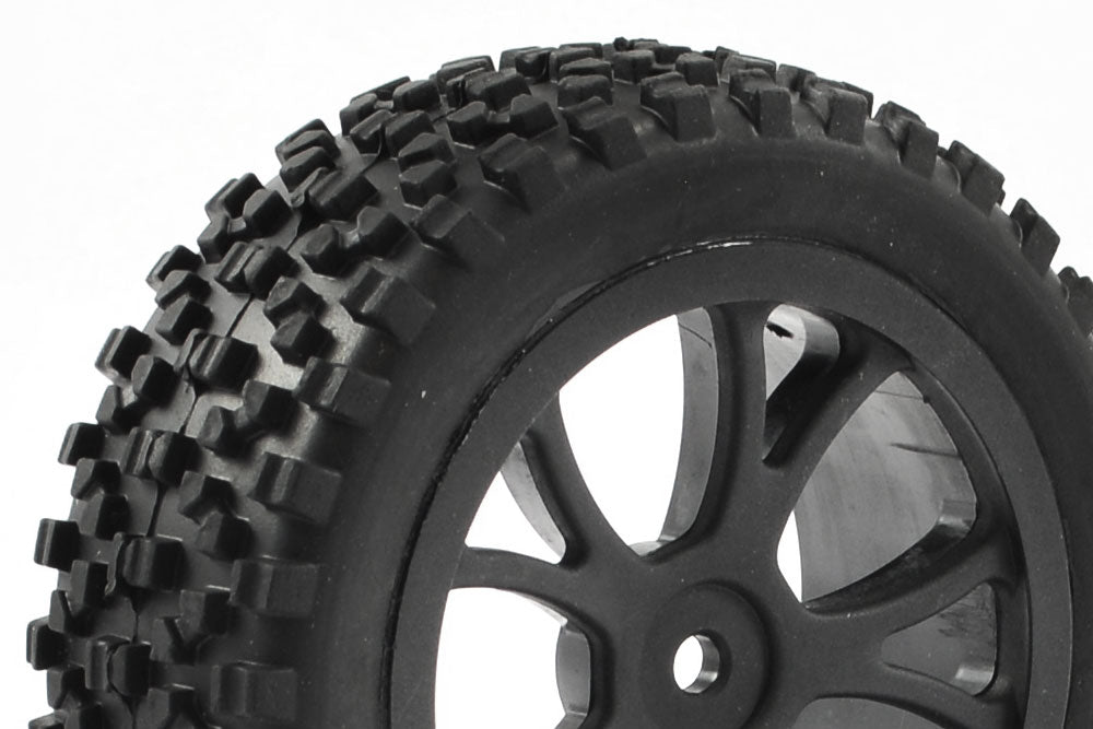 Fastrax 1/10Th Mounted Cuboid Buggy Front Tyres 10-Spoke FAST0036B