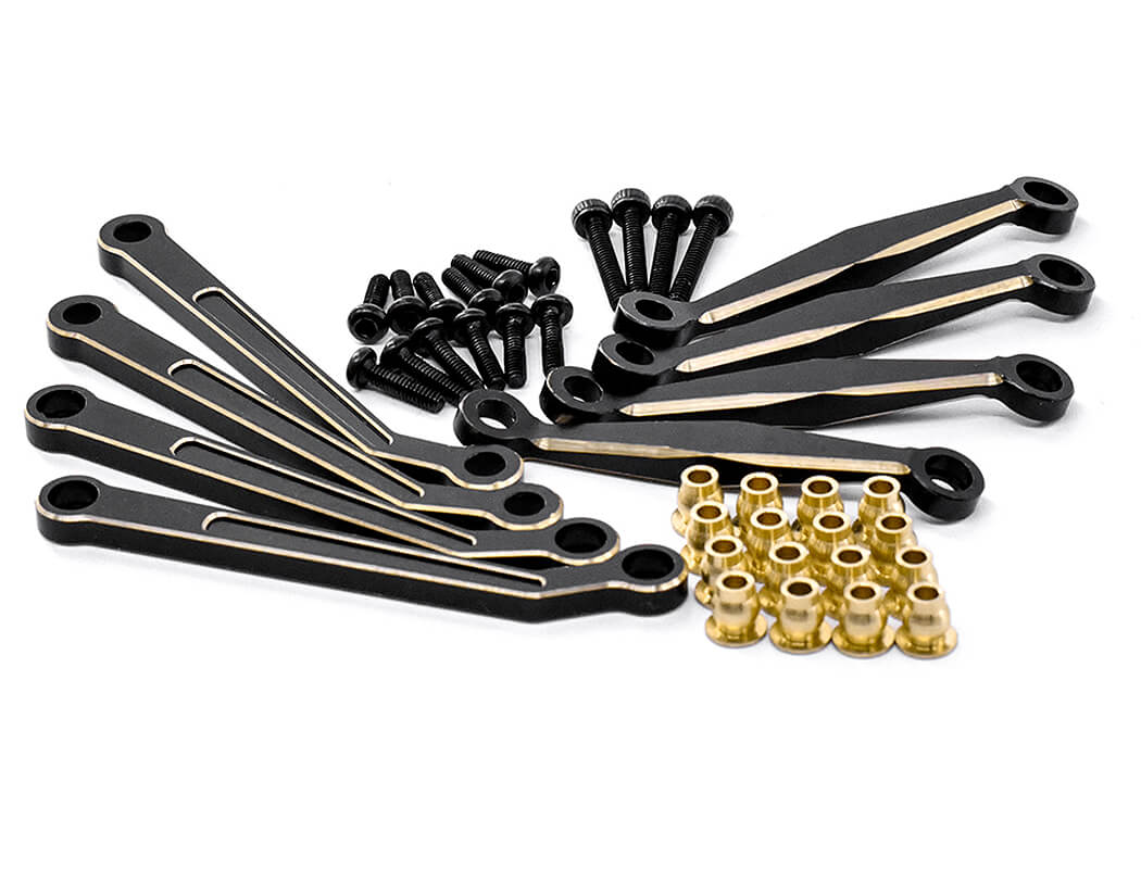 Fastrax Fcx24 Black Brass Suspension Link Rods (8Pc) FTFMS002BRB