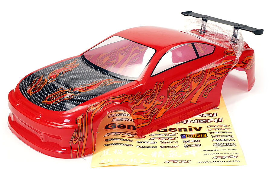 FTX Banzai Pre-Painted Body Shell W/Decals & Wing - Red FTX6596