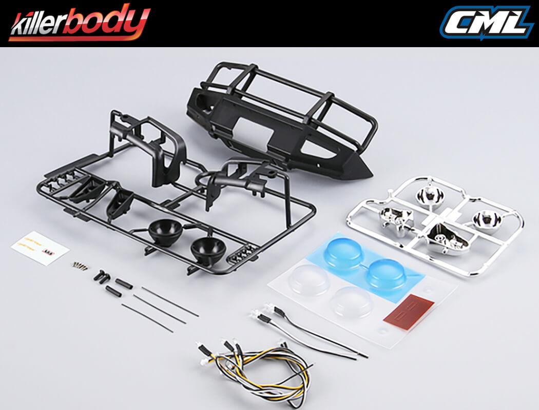 KILLERBODY 1/10 ALLOY BUMPER W/LEDS UPGRADE SETS MATTE-BLACK