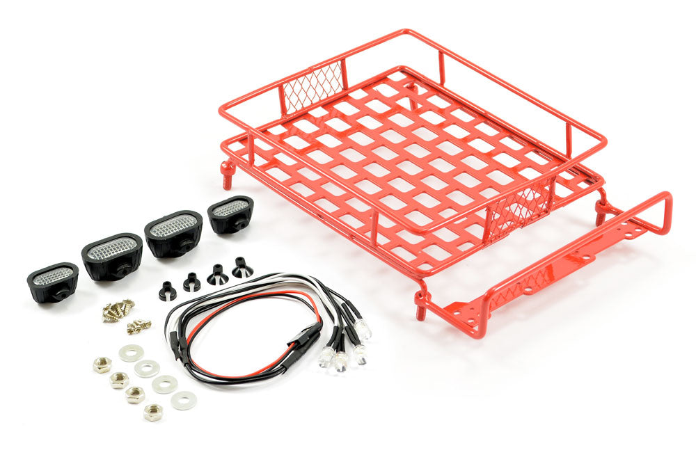 Fastrax Red Aluminium Luggage Rack W/Led Lamps L165Mm X W112Mm