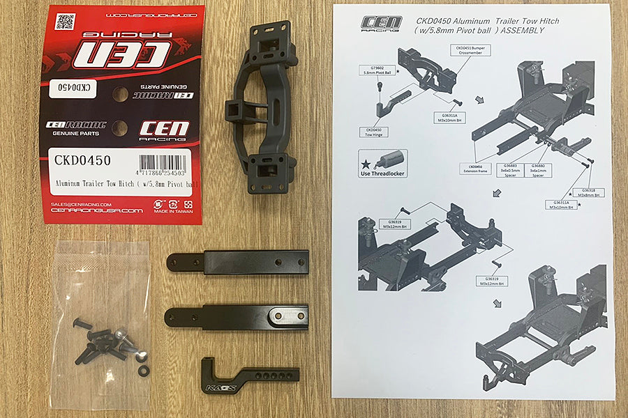 Cen Racing Aluminium Tow Hitch Set W/5.8Mm Pivot Ball