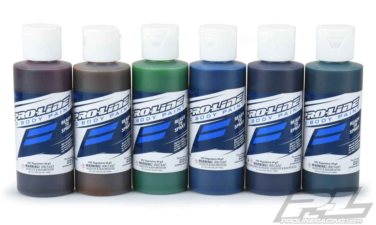 Pro-Line Proline RC Body Paint Candy Colour Set (Red/Yell/Gre/Blue/Vio/Turq) PL6323-07