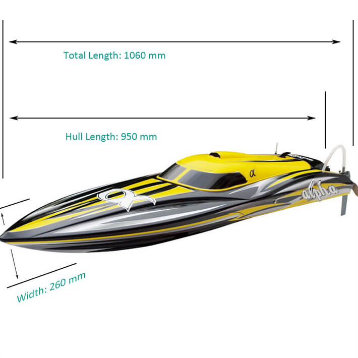 Joysway Alpha Brushless Yellow Ready to Run Racing Boat W/O Batt/Chrgr JY8901Y