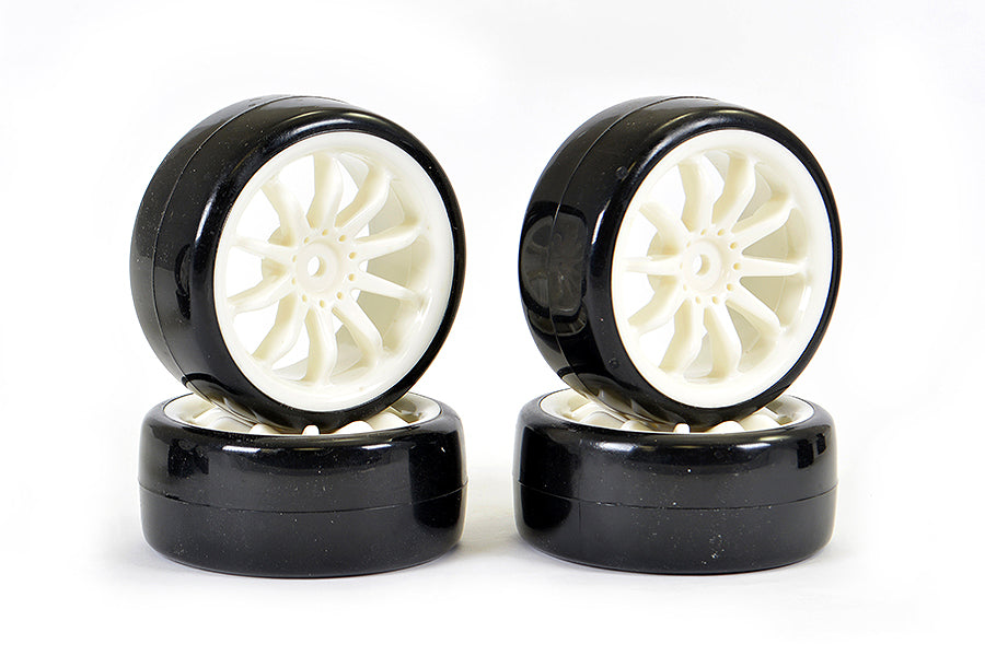 Fastrax 1/10 Street/Drift 10Sp Scale Wheel & V2 Tyre White FAST0092W