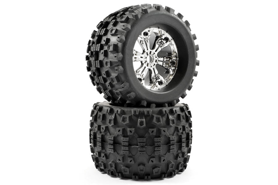 Fastrax 1/8 Mt Stinger Mounted 6-Spoke Chrome 1/2"Offset(Pr) FAST1170C