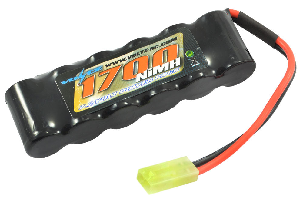 VOLTZ 1700MAH 7.2v NiMH STRAIGHT BATTERY PACK W/ MINI TAMIYA