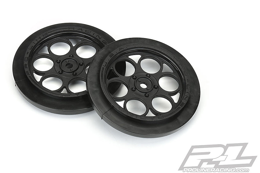 Pro-Line Proline Showtime Front 2.2/2.7 Black Wheels Hex Drag Car PL2803-03