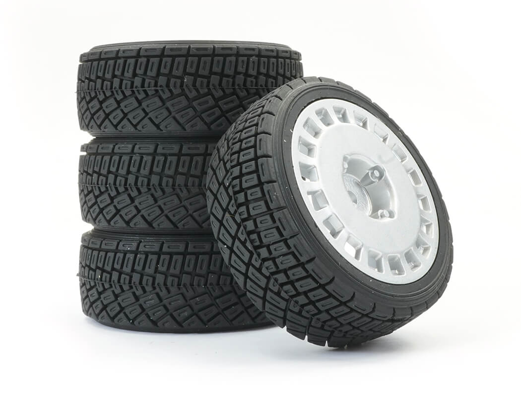 Fastrax 1/10Th Rally Angle Tyre/Wheel Set Silver (4) FAST0071S