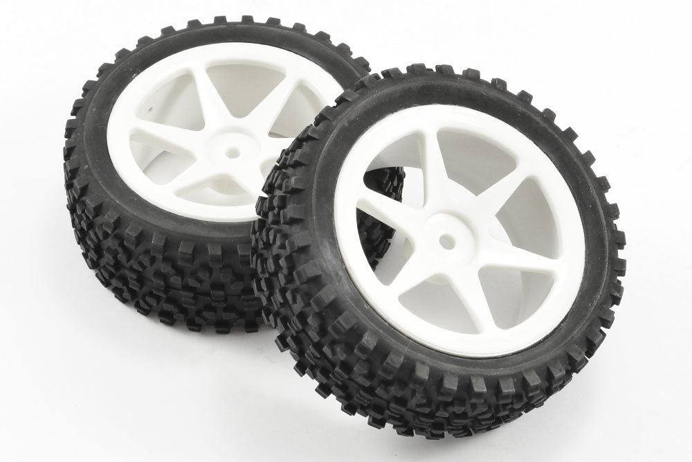 Fastrax 1/10Th Mounted Cuboid Buggy Front Tyres 6-Spoke FAST0038S