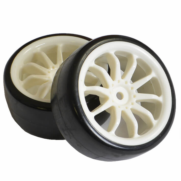 Fastrax 1/10 Street/Drift 10Sp Scale Wheel & V2 Tyre White FAST0092W