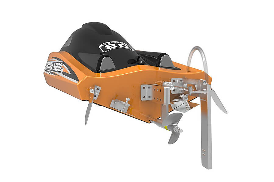 VOLANTEX VECTOR SR80 PRO ARTR BOAT (NO BATT)- BLACK/ORANGE