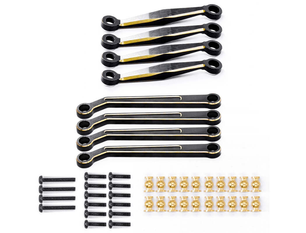 Fastrax Fcx24 Black Brass Suspension Link Rods (8Pc) FTFMS002BRB