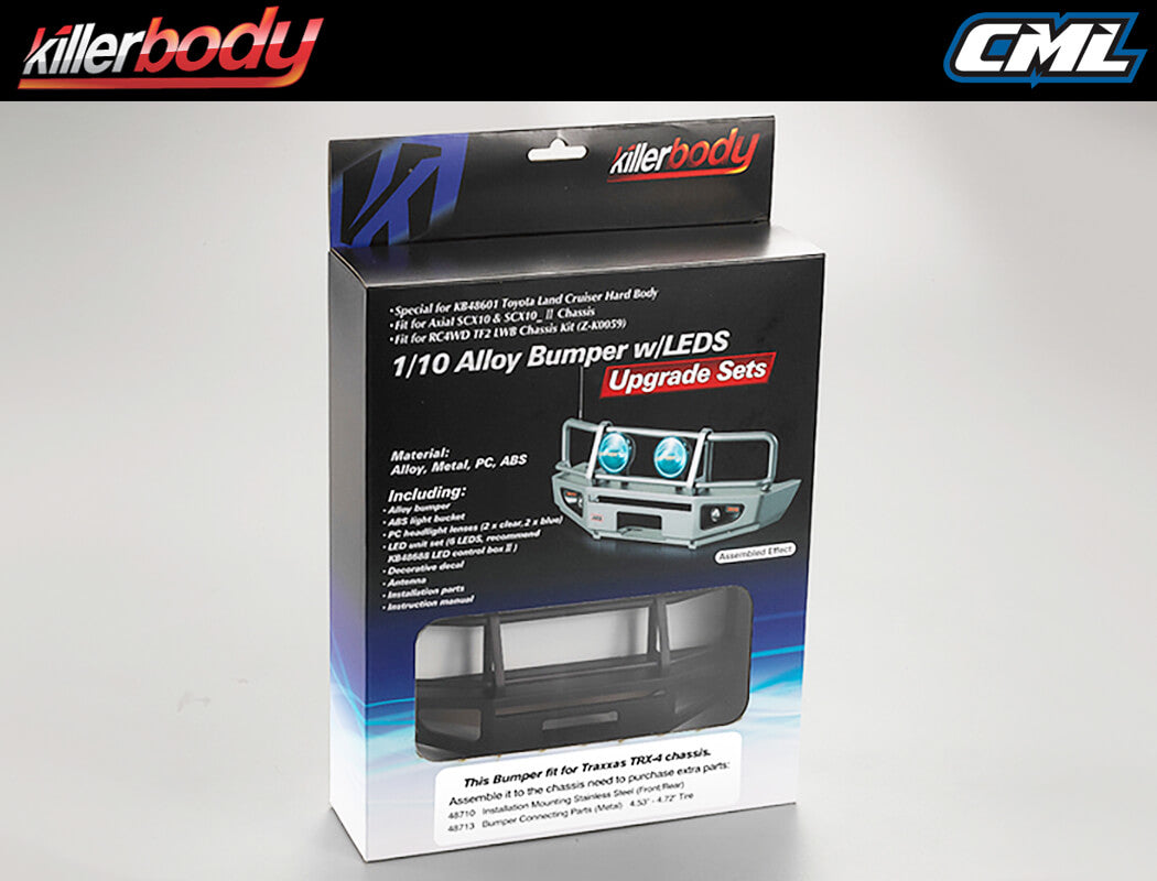 KILLERBODY 1/10 ALLOY BUMPER W/LEDS UPGRADE SETS MATTE-BLACK