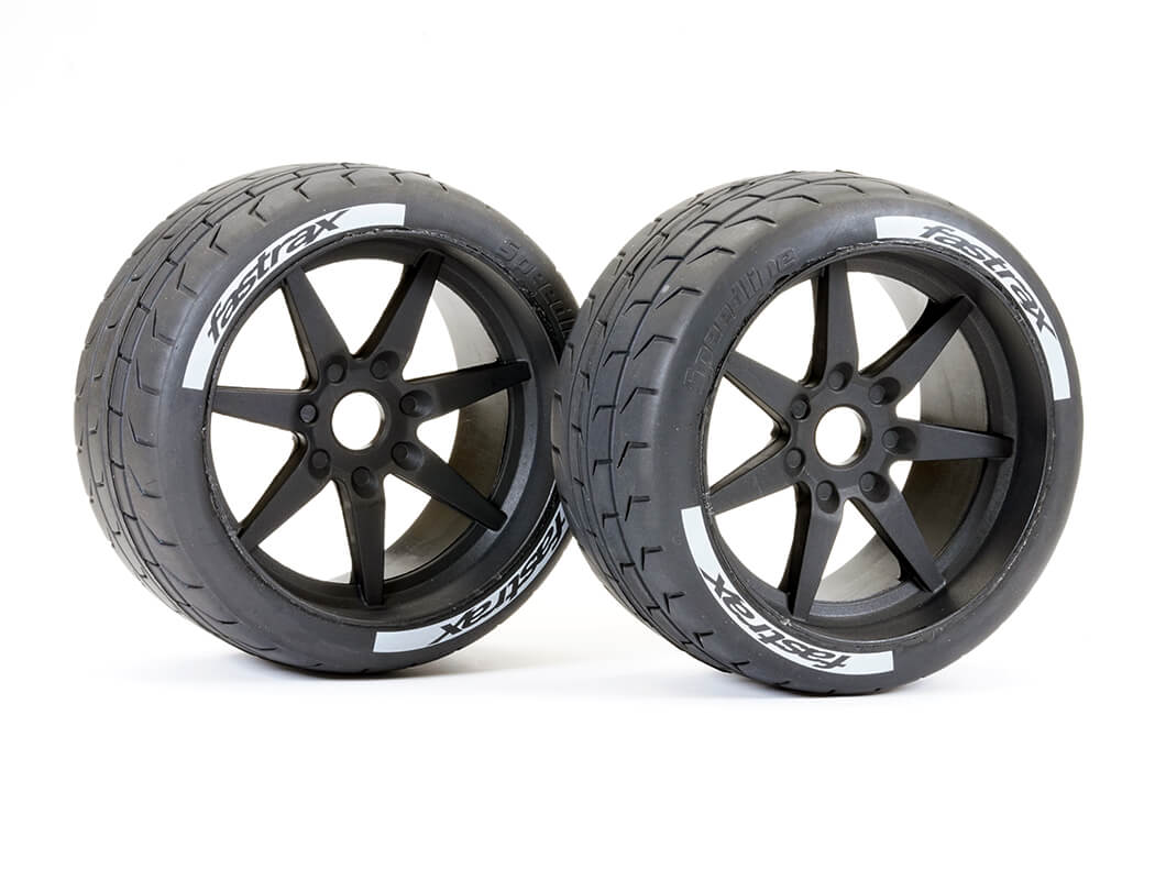 Fastrax Supaforza Wide Rear 45° Tyres/Black 17Mm Hex Wheels