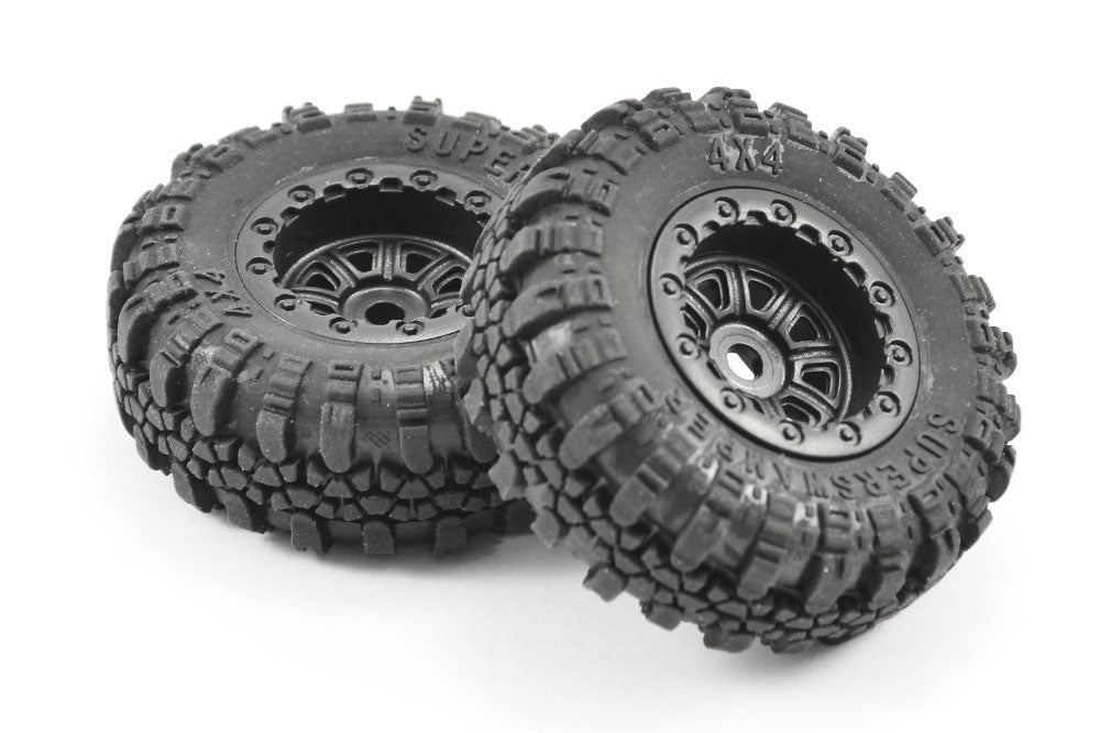 Ftx Outback Mini Swamper Tyre & Wheel Set - Black (4Pc)