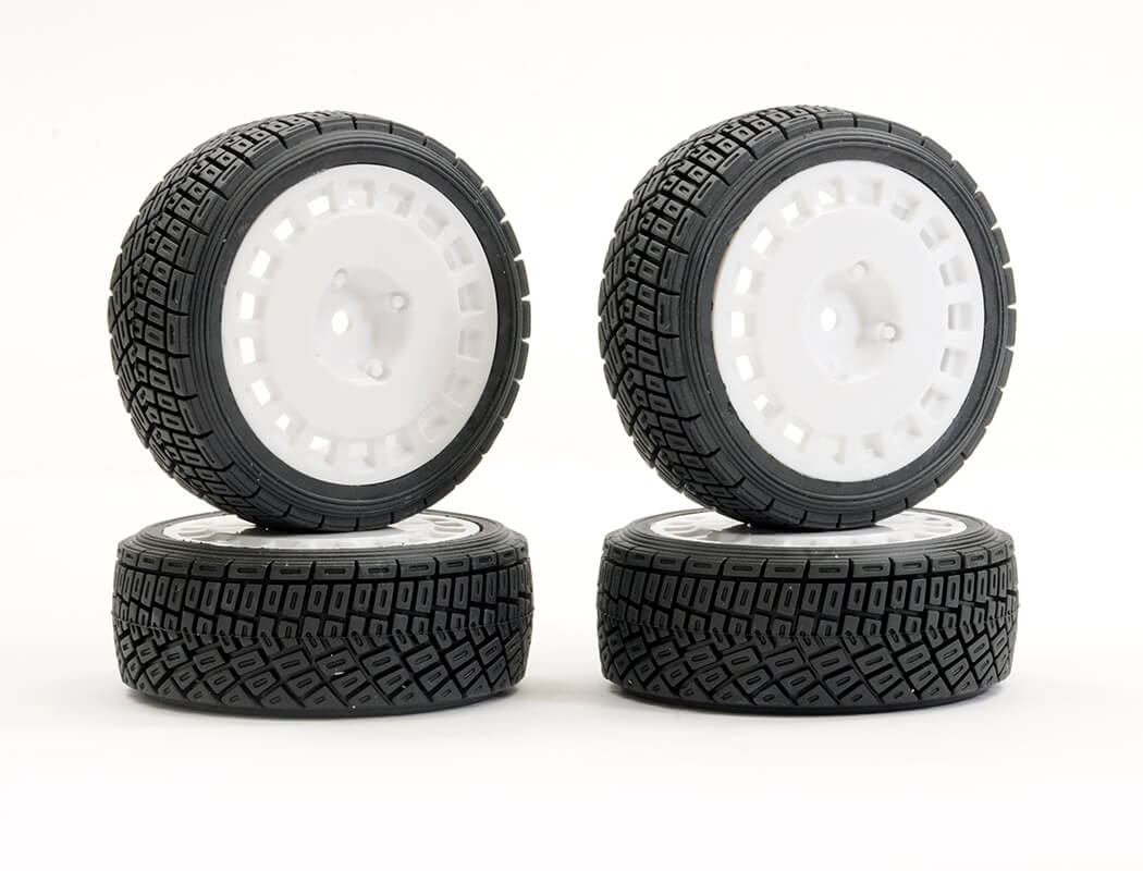 Fastrax 1/10Th Rally Angle Tyre/Wheel Set White (4) FAST0071W