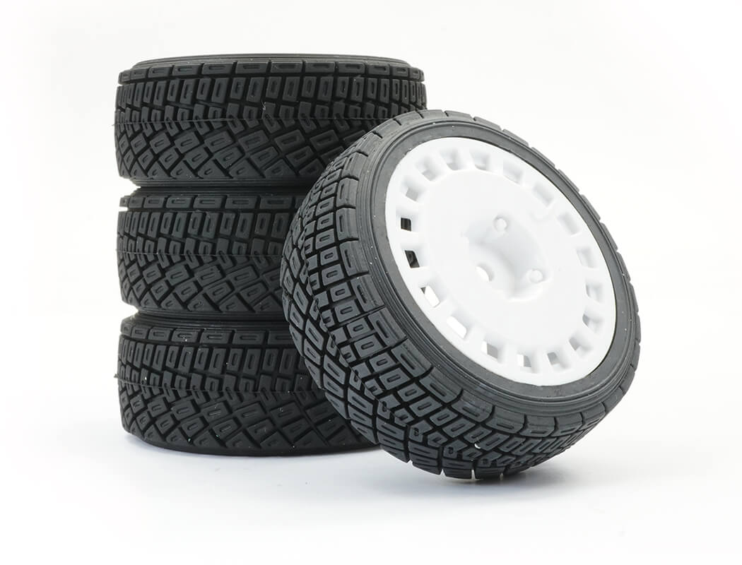 Fastrax 1/10Th Rally Angle Tyre/Wheel Set White (4) FAST0071W