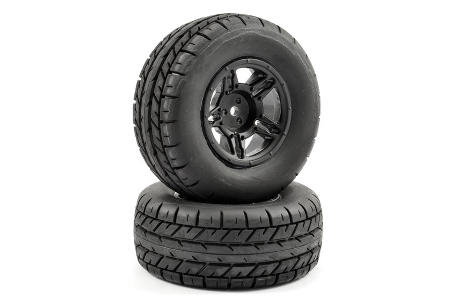 Fastrax 1:10 Sc Eagle Mounted 5-Spoke Black (Slash Rr/Blitz) FAST1101B