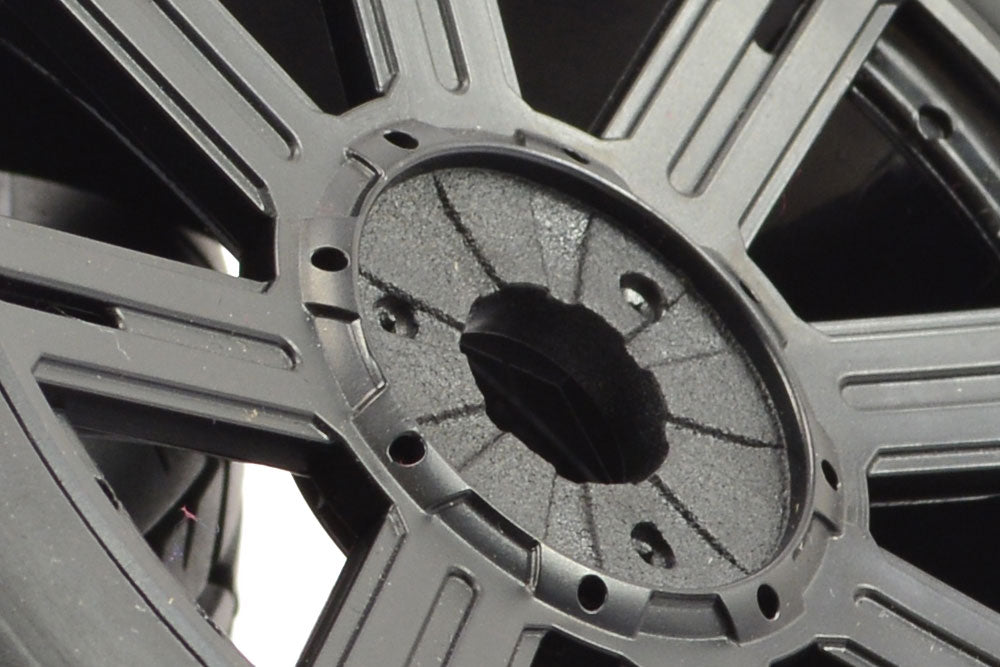 Fastrax 1/8 Paddle Mounted On 8-Spoke Black (Pr) FAST1025B