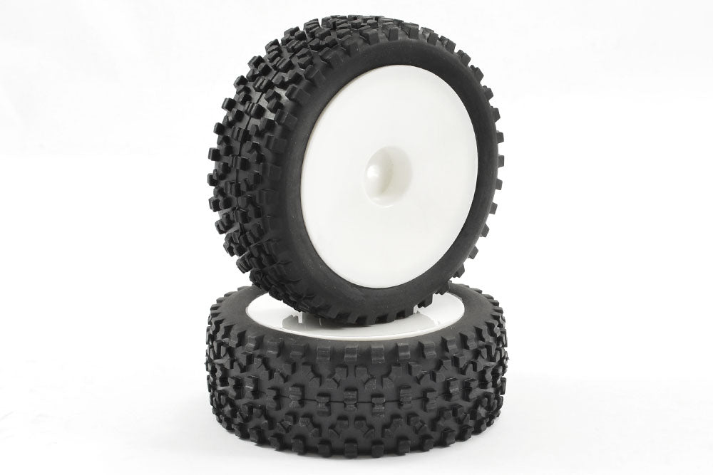 Fastrax 1/10Th Mounted Cuboid Buggy Front Tyres Dished