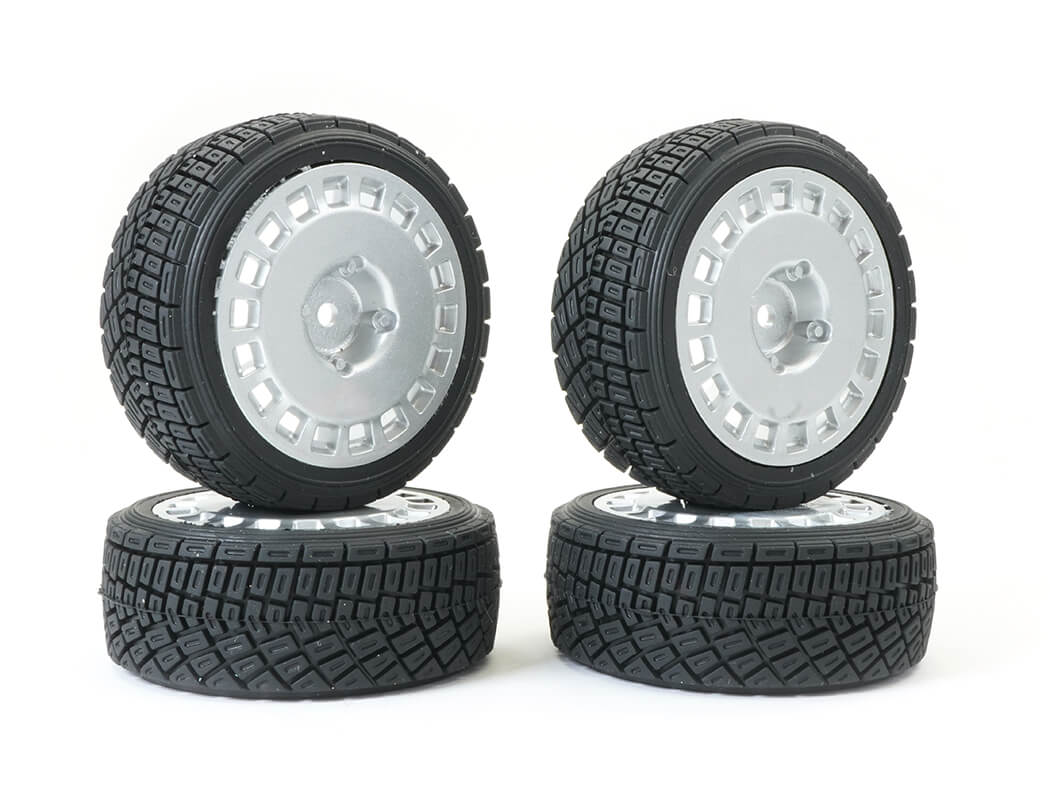 Fastrax 1/10Th Rally Angle Tyre/Wheel Set Silver (4) FAST0071S