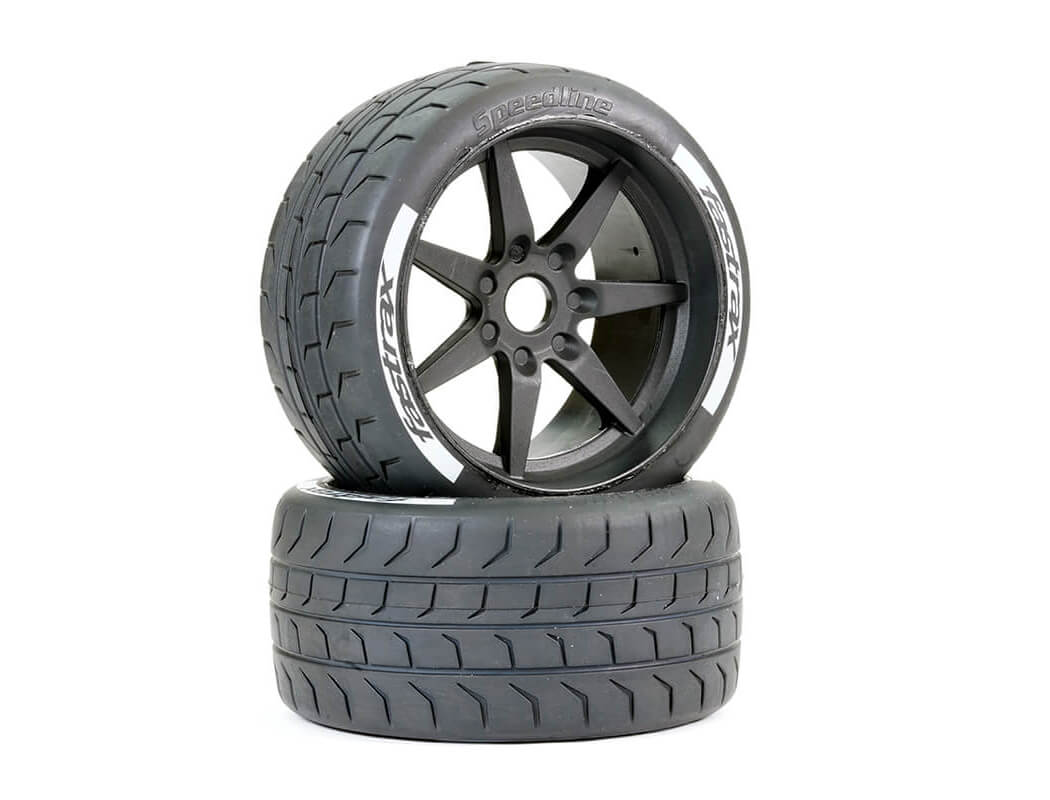 Fastrax Supaforza Wide Rear 45° Tyres/Black 17Mm Hex Wheels