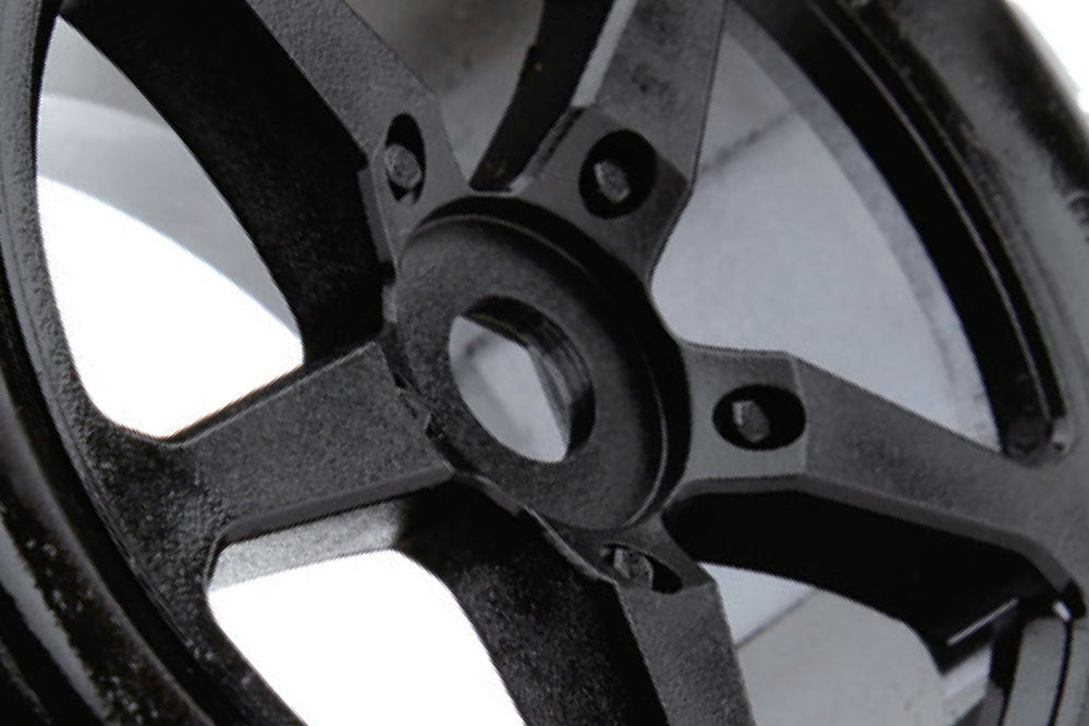 Fastrax 1/8 Truggy Eagle Mtd On 5-Spoke Black 0 Offset(Pr) FAST1092B-0